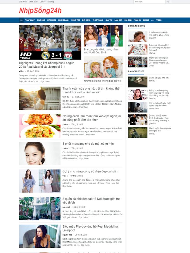 Template Blogspot News Magazine 2019 đẹp tinh tế